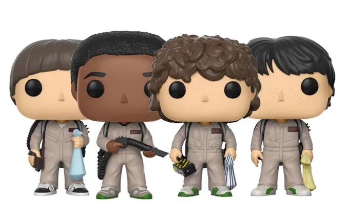 The Party dressed as Ghostbusters characters Funko set