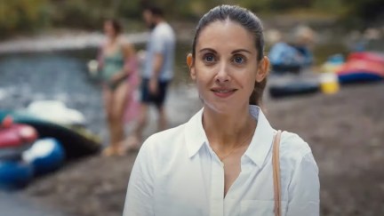 Alison Brie as Ally looking hopeful in Somebody I Used to Know