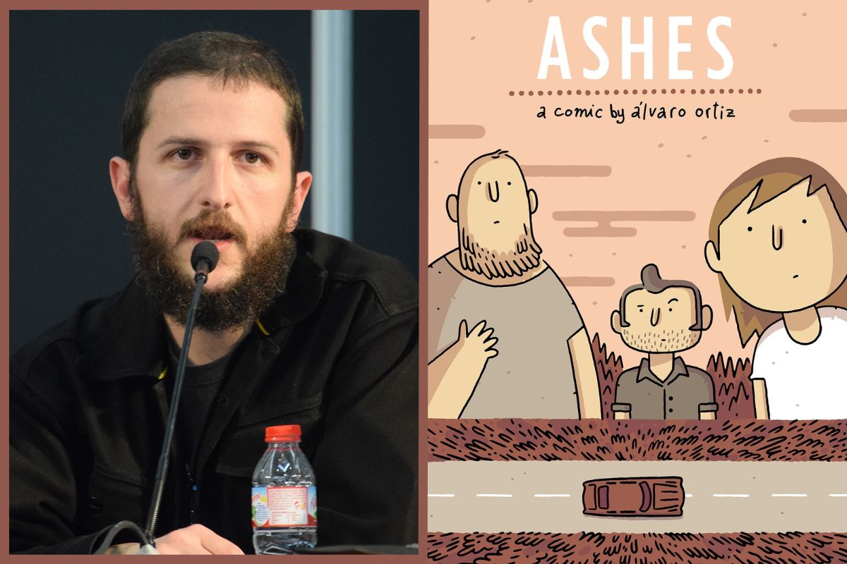 'Ashes' next to creator Álvaro Ortiz.