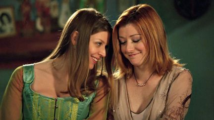 Tara and Willow flirt in Buffy the Vampire Slayer