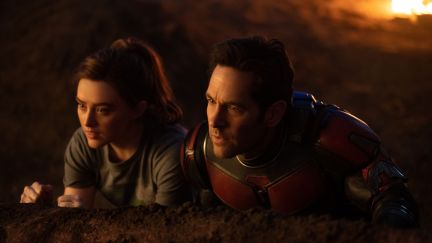 Cassie Lang and Scott Lang in the Quantum Realm in 'Ant-Man and the Wasp: Quantumania'