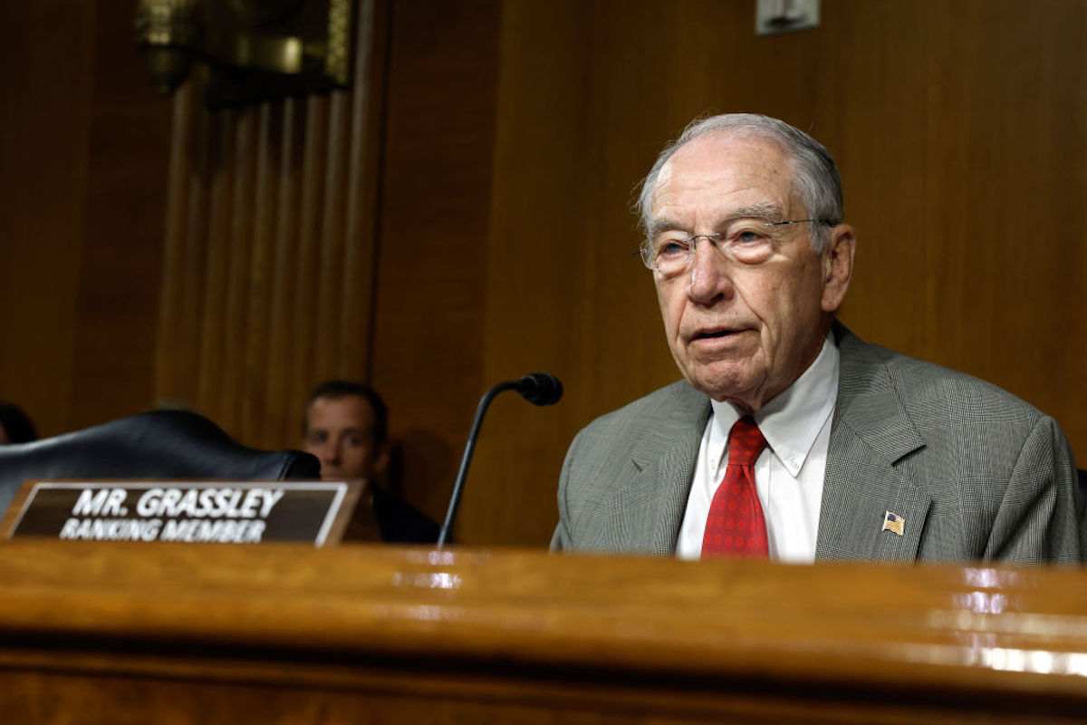 Senator Chuck Grassley sits in the Senate.
