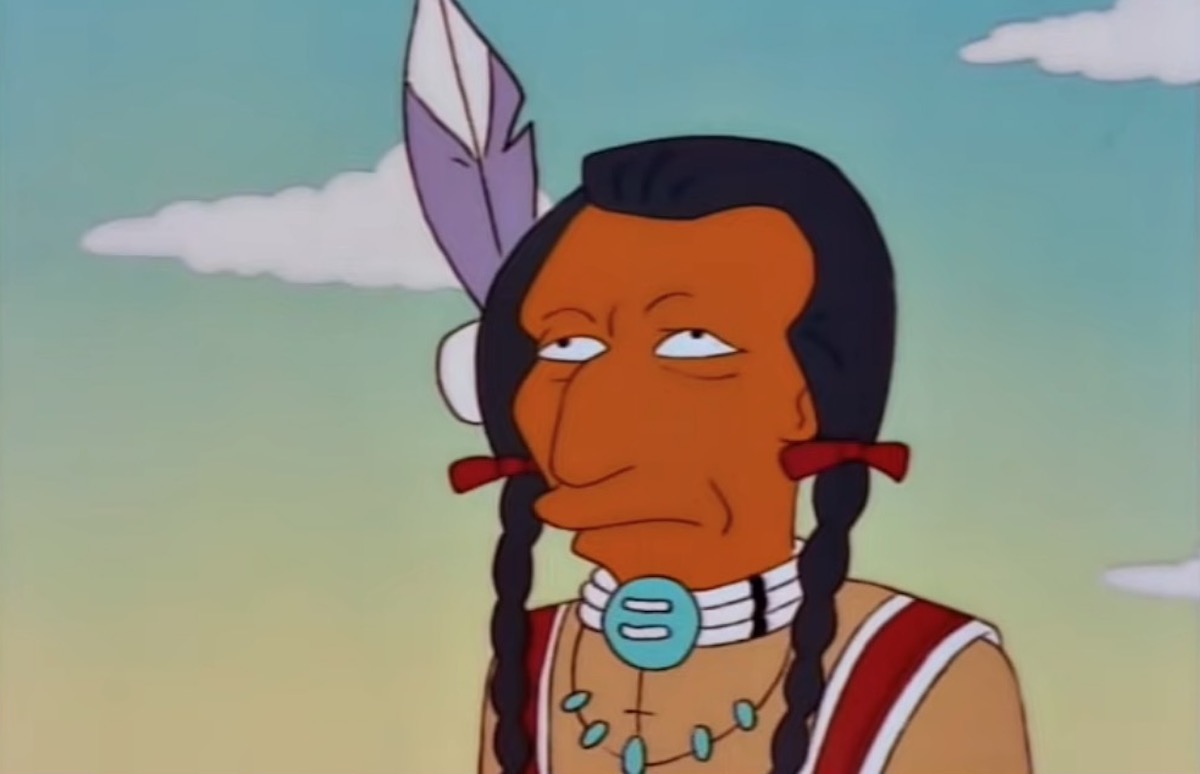 An animated Native American character on The Simpsons.
