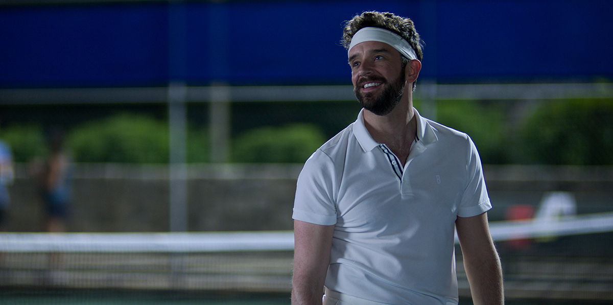 Michael Urie in 'Shrinking' playing tennis