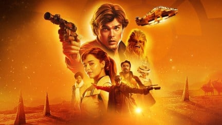 Key art from Solo: A Star Wars Story featuring the cast.