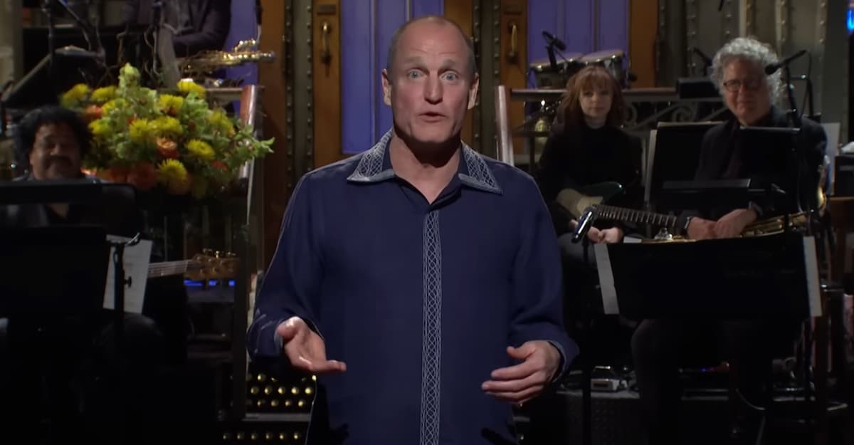 Woody Harrelson giving a monologue on SNL