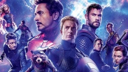 Captain America (Chris Evans), Tony Stark (Robert Downey, Jr.), and the Avengers in Avengers: Endgame