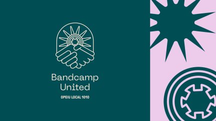 Official logo for Bandcamp United, the official labor movement for Bandcamp workers.