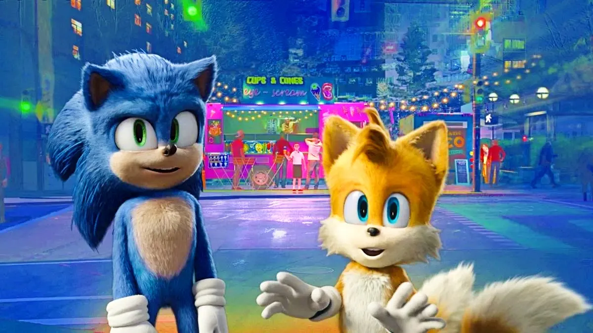 Ben Schwartz as Sonic and Colleen O'Shaughnessey as Tails in Sonic The Hedgehog 2