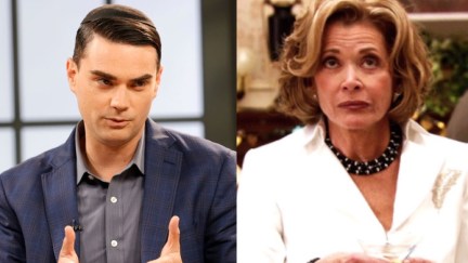 Ben Shapiro wears a suit and Lucille Bluth wears a light colored suit jacket