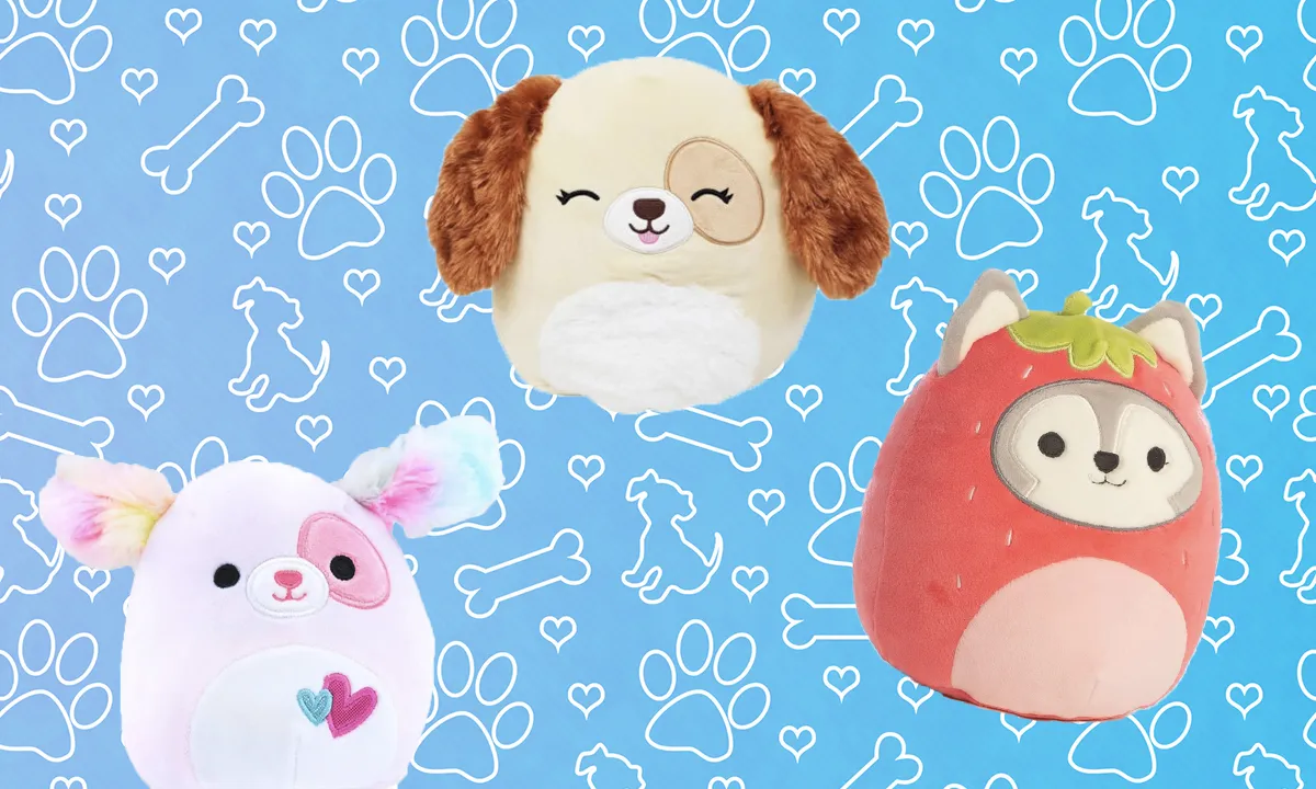 A collection of dog Squishmallows