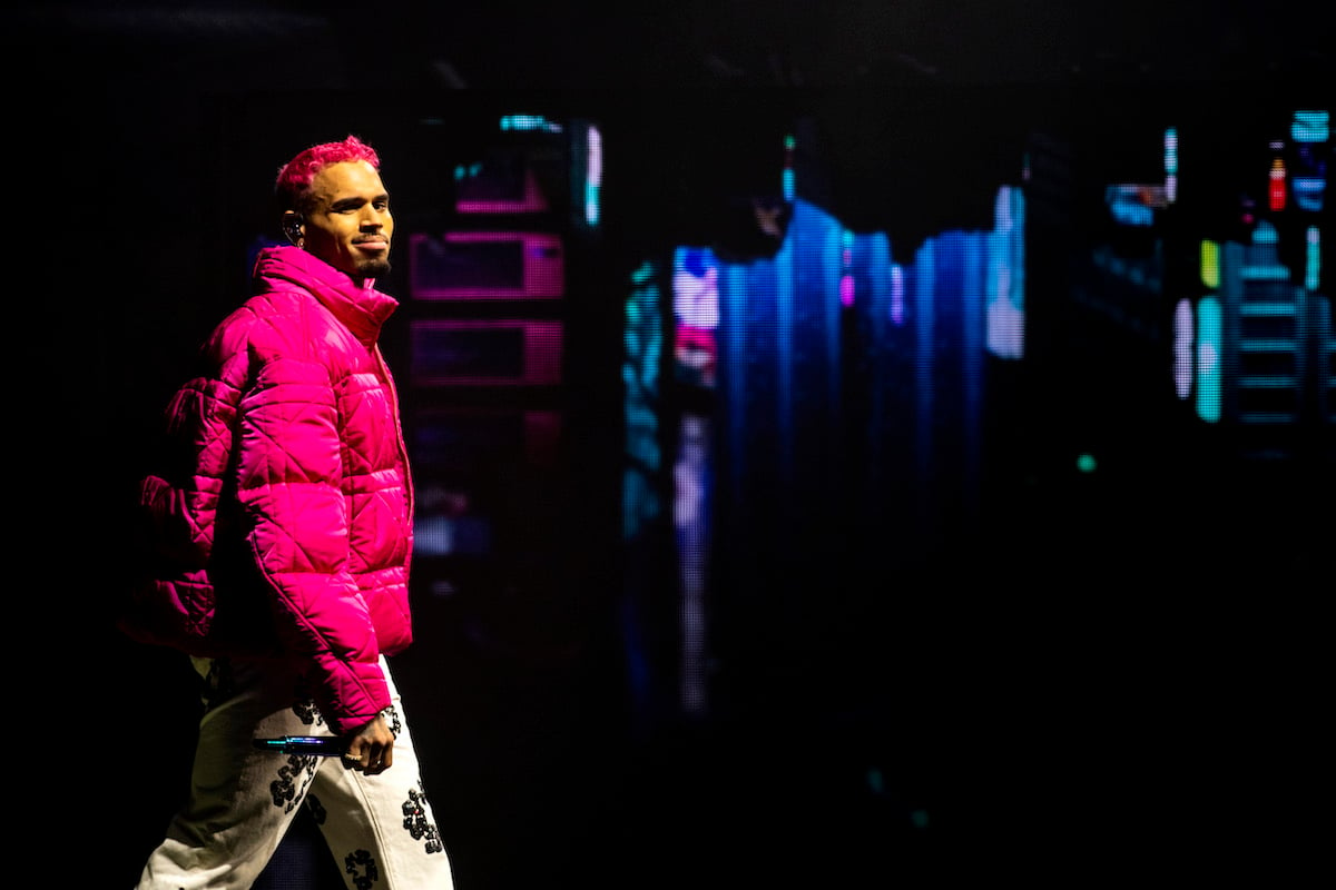 Chris Brown performs on stage during the "Under the Influence" Tour