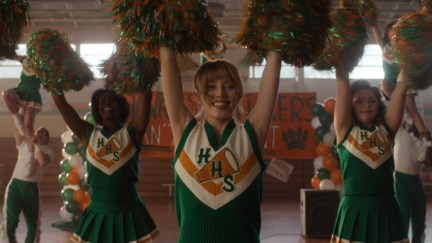 Grace van Dien cheerleading as Chrissy Cunningham in Stranger Thing season 4