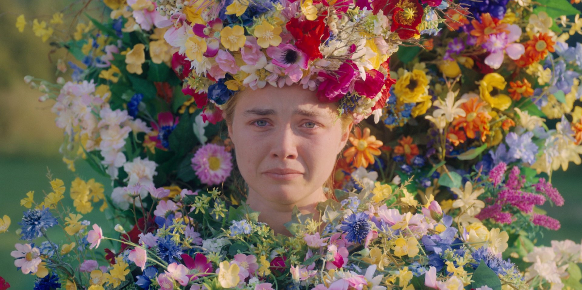 Dani looking emotionally exhausted in Midsommar