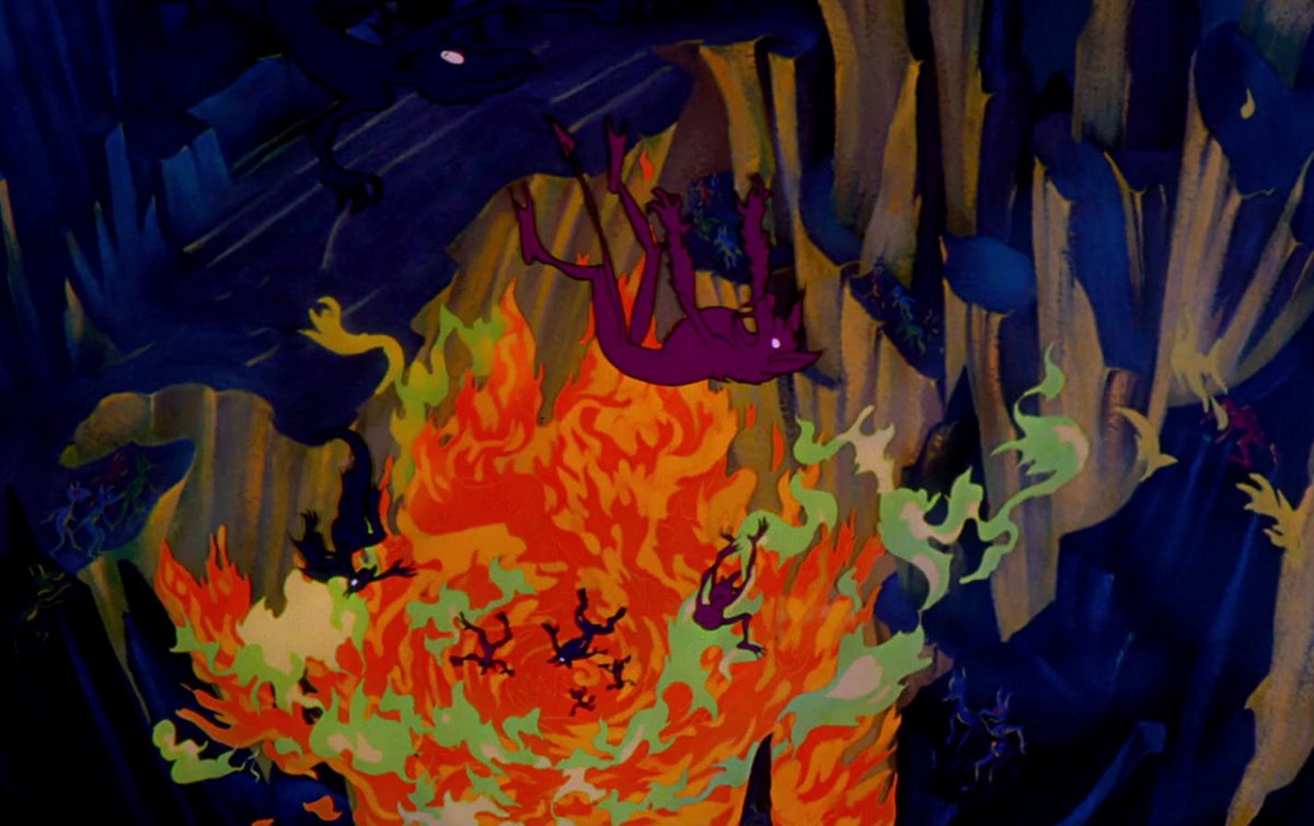 A vision of hell in the Fantasia 'Night on Bald Mountain' sequence (Disney)