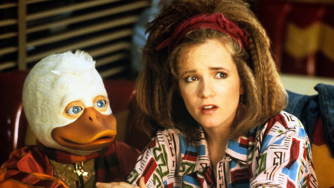 The animatronic Howard and Lea Thompson in Howard the Duck