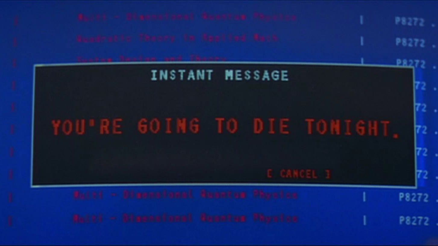 Instant message that Sidney received in Scream 2