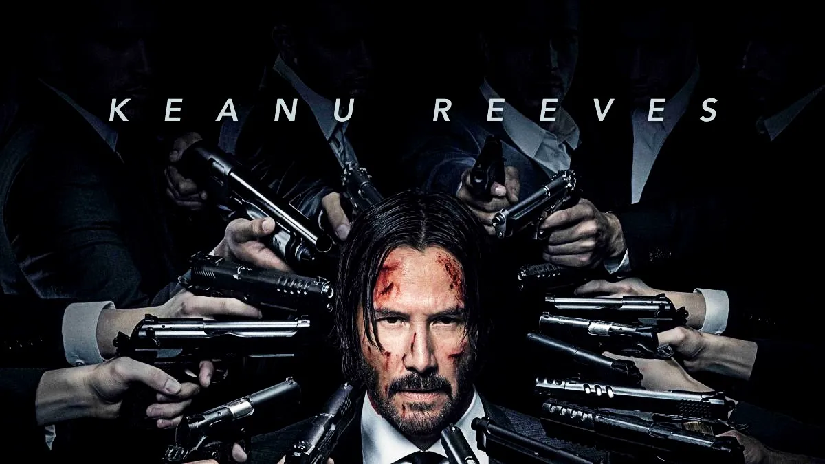 Keanu Reeves as John Wick in a John Wick Chapter 2 Promo Poster