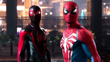 Miles Morales and Peter Parker ready for action in Marvel's Spider-Man 2