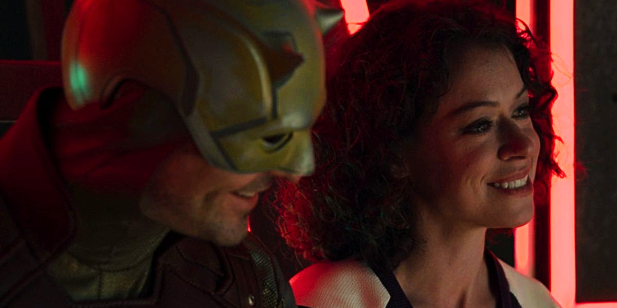 Matt Murdock in his Daredevil suit and Jennifer Walters in Marvel's She-Hulk