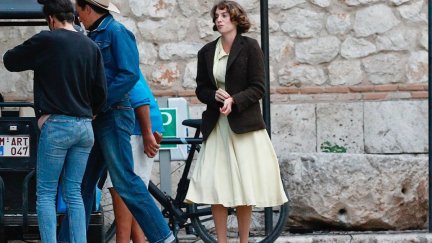 Maya Hawke in an unannounced role on set of Wes Anderson's upcoming film Asteroid City.