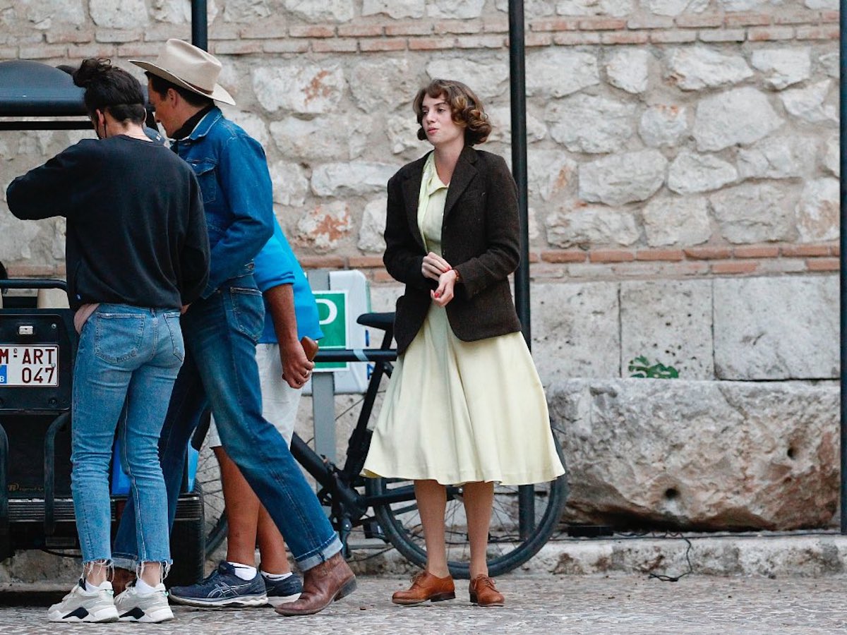 Maya Hawke in an unannounced role on set of Wes Anderson's upcoming film Asteroid City.