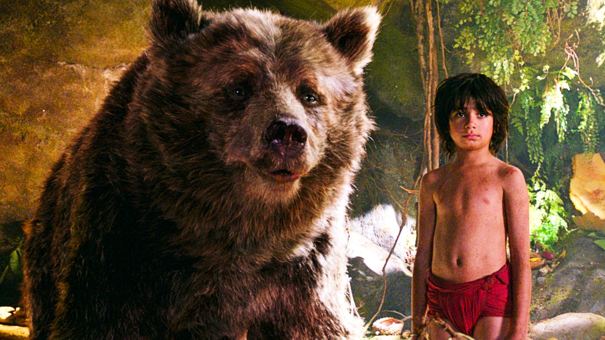 Neel Sethi as Mowgli and Bill Murray as Baloo in The Jungle Book
