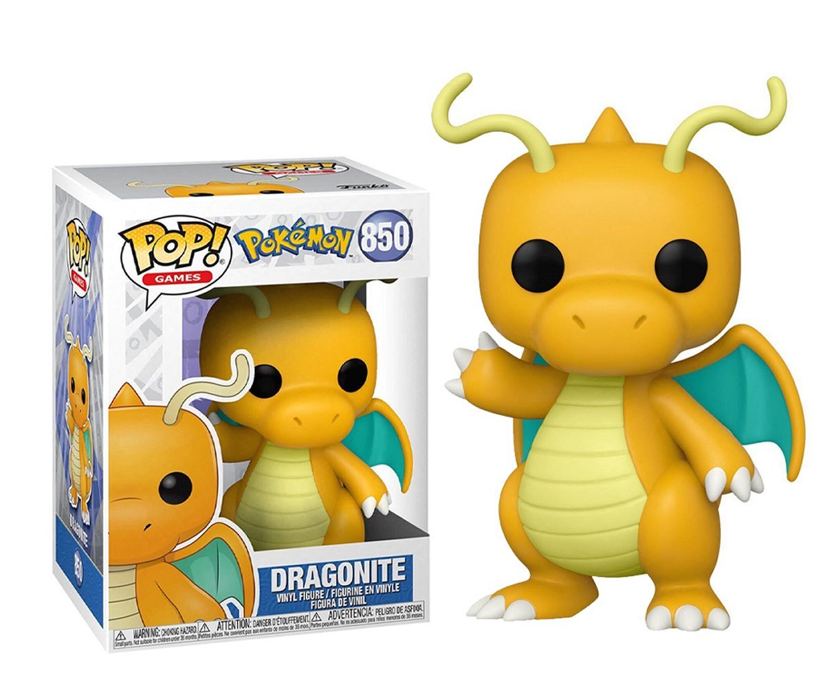 Dragonite Funko Pop, displayed in box and out of box
