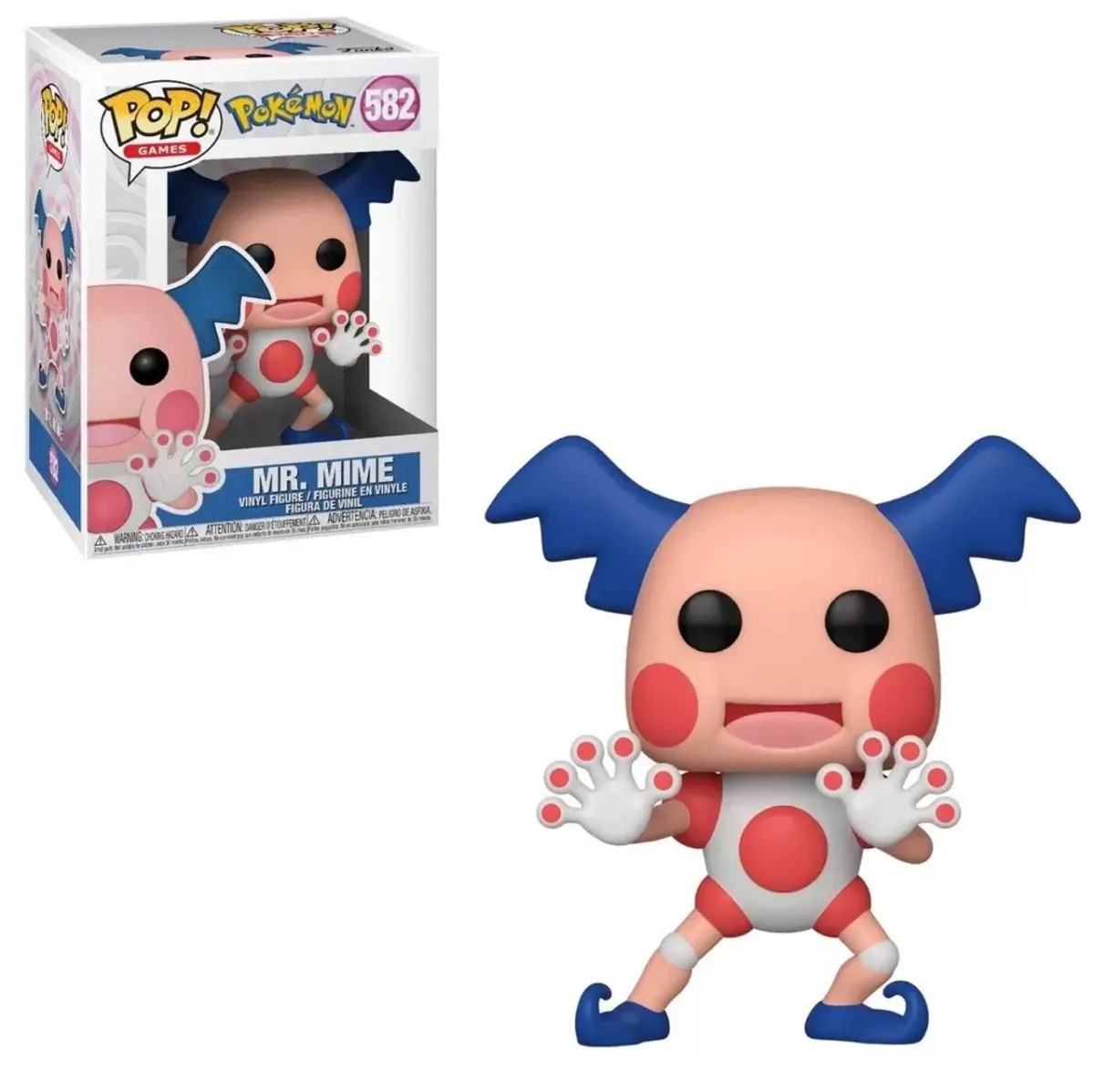 Mr Mime Funko Pop, displayed in box and out of box