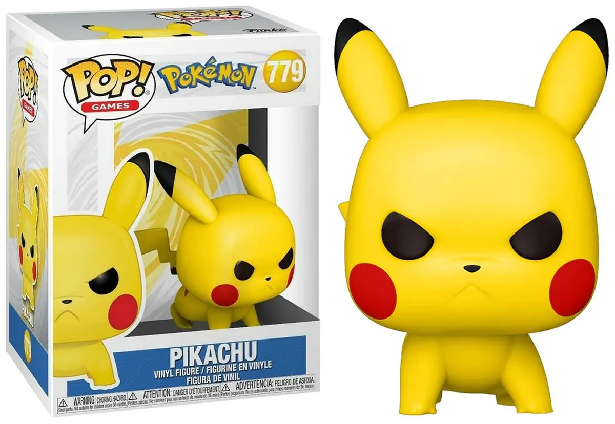 Pikachu Attack Stance Funko Pop, displayed in box and out of box