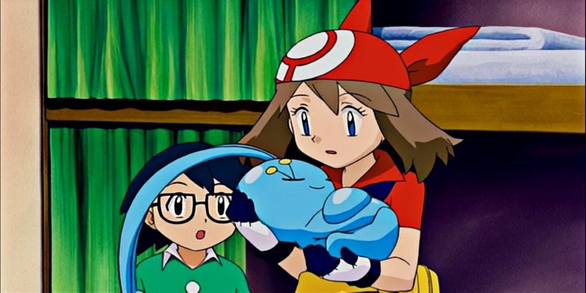 Screenshot from Pokémon Ranger an the Temple of the Sea, featuring Max, and May carring Manaphy