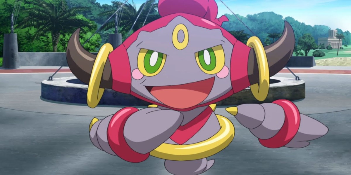 Screenshot from Pokémon the Movie: Hoopa and the Clash of Ages, a solo shot of Hoopa 
