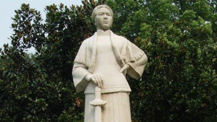 Statue of the Chinese revolutionary Qiu Jin, by the West Lake in Hangzhou, China.