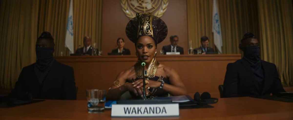 Queen Ramonda at the UN representing Wakanda.