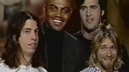 The wondrously infamous promo featuring Charles Barkley and Nirvana, being incredibly awkward.