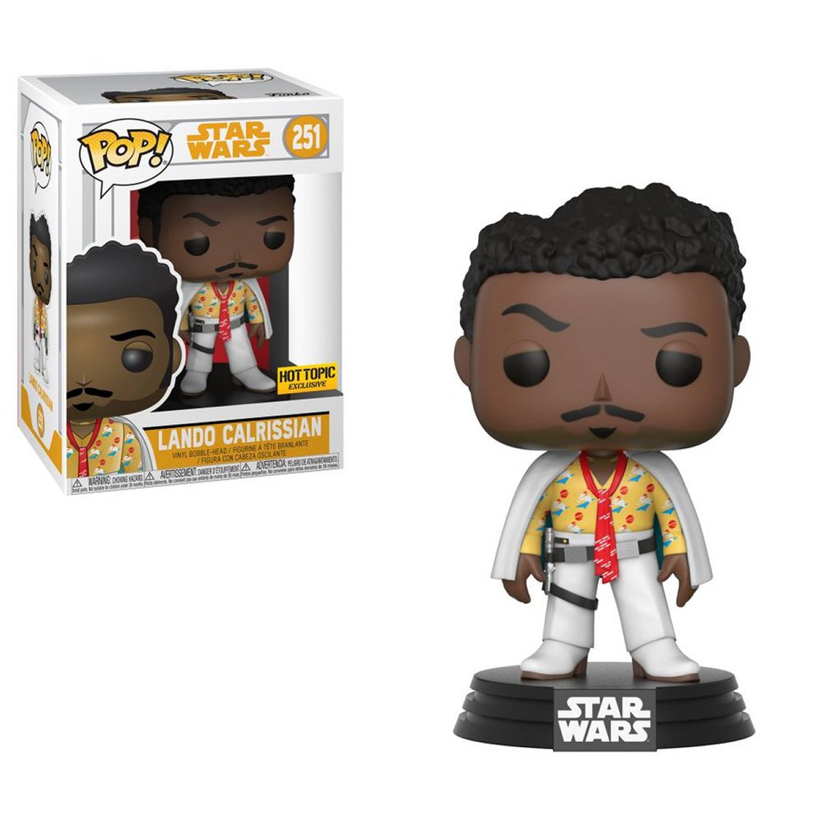 Lando Calrissian Funko Pop, displayed in box and out of box