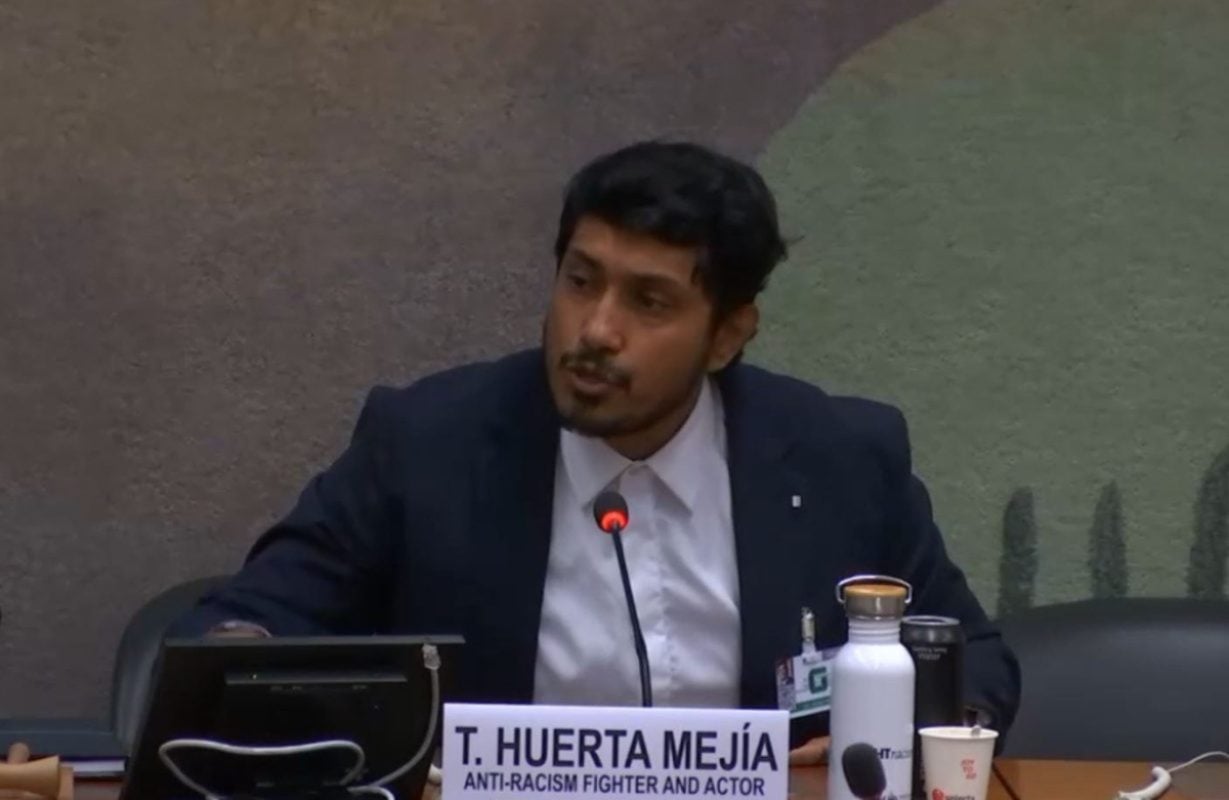 Tenoch Huerta at the UN March 2023.