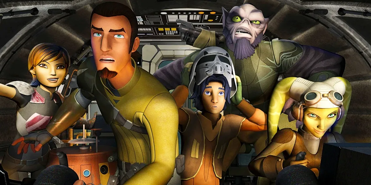 The Ghost Crew on their ship in Star Wars Rebels
