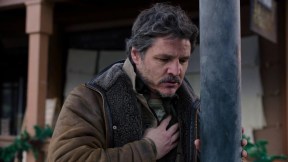 Pedro Pascal as Joel Miller seconds after becoming a viral meme in episode 6 of The Last of Us