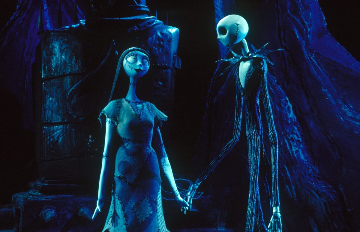 Jack Skellington and Sally hold hands (Disney)
