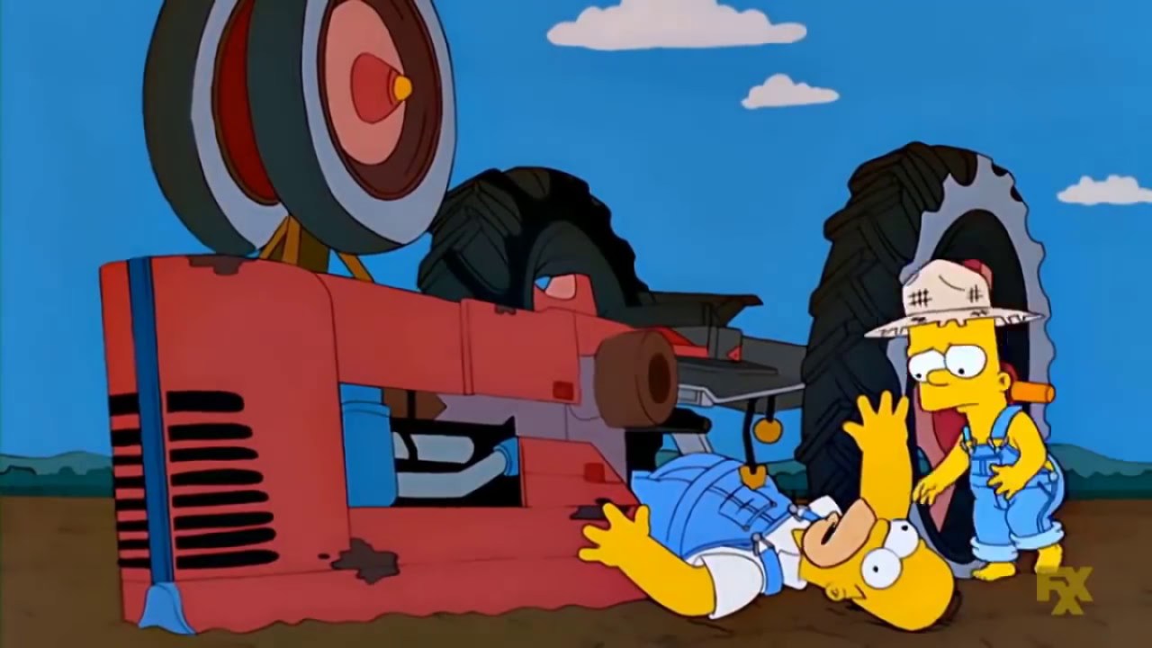 Homer tries (and fails) a hand at farming.