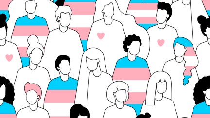 transgender crowd of people presented in a seamless pattern