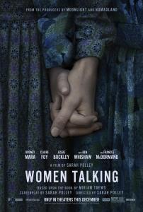 Women holding hands in the poster for "Women Talking."