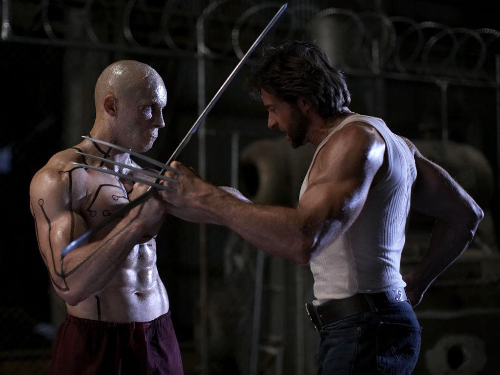 Ryan Reynolds as Deadpool and Hugh Jackman as Wolverine in X-Men Origins: Wolverine