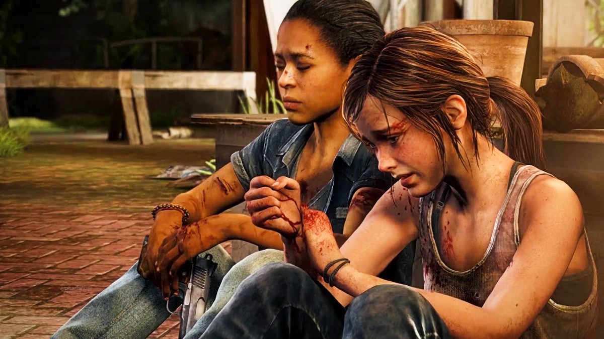 Yaani King as Riley and Ashley Johnson as Ellie in The Last of Us game