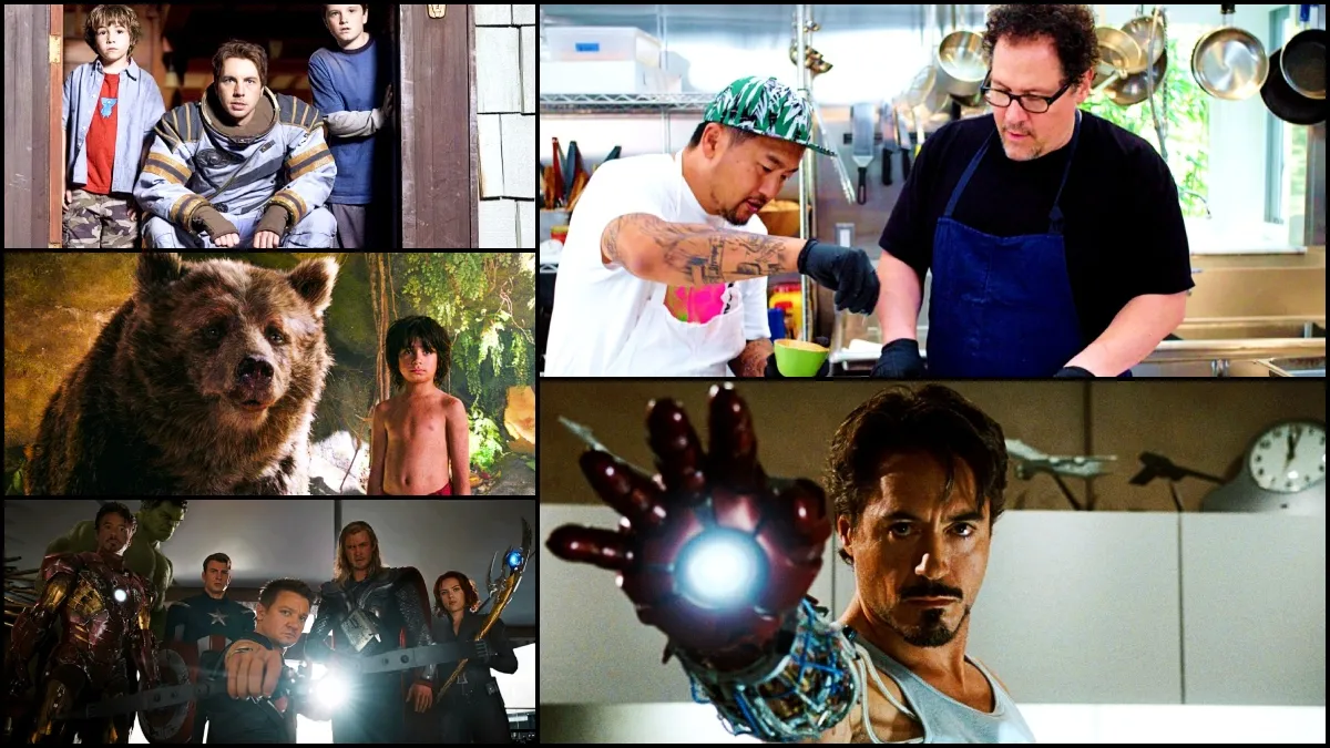 Shots from Zathura: A Space Adventure, The Jungle Book, The Avengers, The Chef Show, and Iron Man
