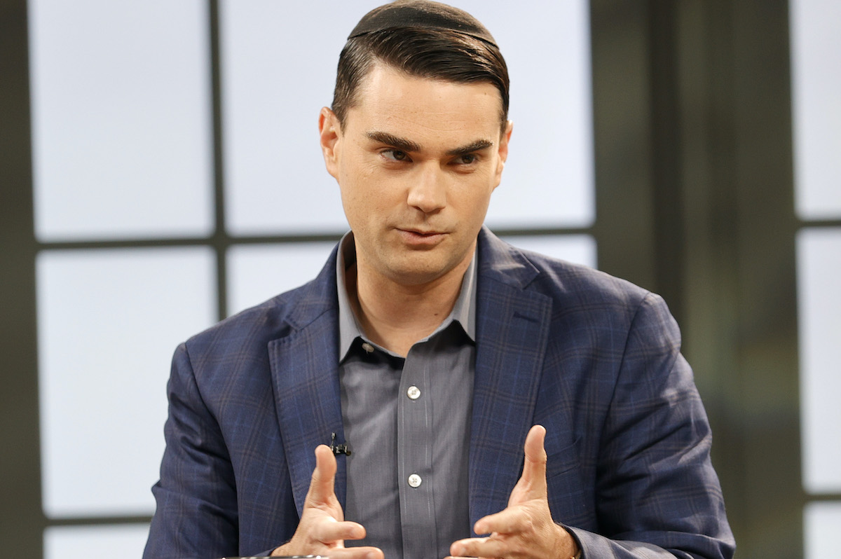 Ben Shapiro talks and gestures.