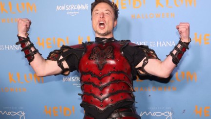 Elon Musk and Maye Musk attend Heidi Klum's 2022 Hallowe'en Party at Sake No Hana at Moxy LES on October 31, 2022 in New York City.