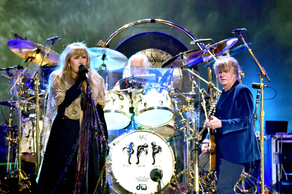 Stevie Nicks, Mick Fleetwood and Neil Finn of Fleetwood Mac perform onstage during the 2018 iHeartRadio Music Festival at T-Mobile Arena on September 21, 2018 in Las Vegas, Nevada.