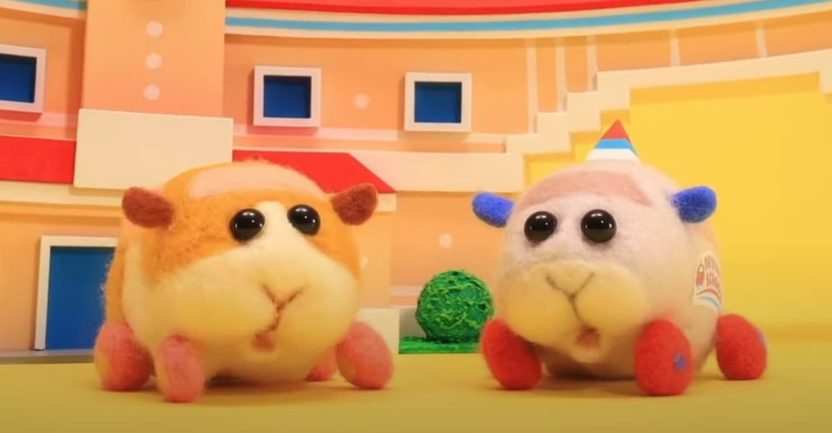 Potato and Peter in the opening of Pui Pui Molcar: Driving School